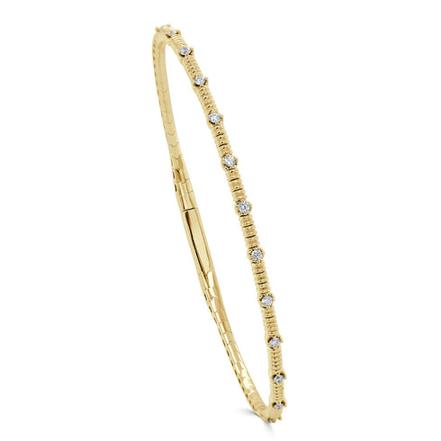14k Gold & Flexible Diamond Bangle - 0.20ct - 1