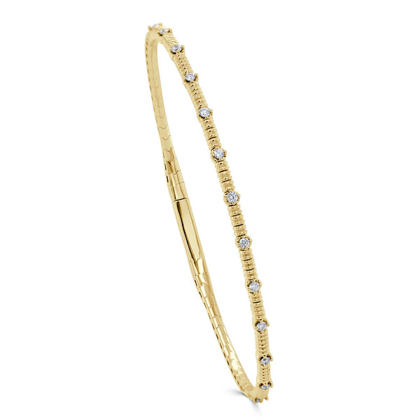 14k Gold & Flexible Diamond Bangle - 0.20ct - 1