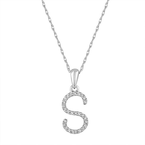 14k Gold & Diamond Initial A-Z Necklace Pendant 16-18" Inches - 0.07 ct. - 0.09 ct. - 1