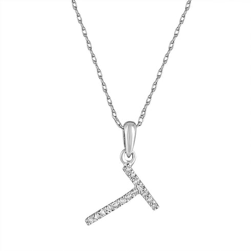 14k Gold & Diamond Initial A-Z Necklace Pendant 16-18" Inches - 0.07 ct. - 0.09 ct. - 1