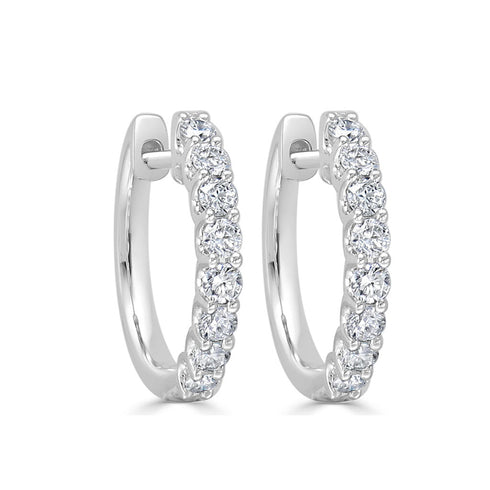 14k Gold & Diamond Huggie Earrings- 0.48ct. - 1