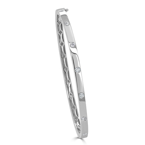 14k Gold & Diamond Bangle - 1