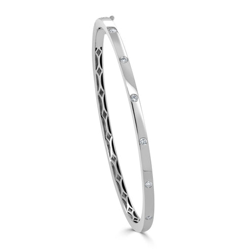 14k Gold & Diamond Bangle - 0.25ct - 1