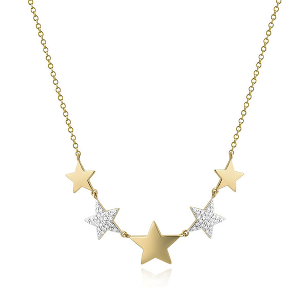 Alternating Five Star Infinity Necklace - 1