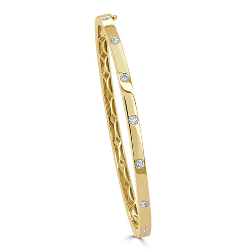 14K Gold & Diamond Bangle - 0.40ct - 1