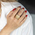 Yellow Gold Wide Ring With 1.35ctw Pave Diamonds Fashion Ring - 2