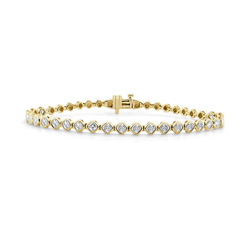 14K Asscher Diamond Bracelet - 2.04ct - 1