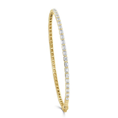 14K Gold & Emerald-Cut Diamond Bangle - 1.59ct - 1