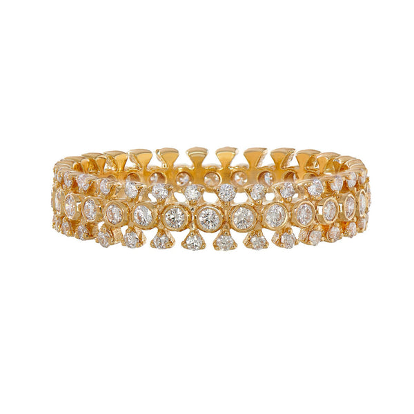 18K Gold Adele White Diamond Stacking Ring - 1