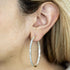 Yellow Gold In And Out Hoop With 8.38ctw Round Diamonds Earrings - 2