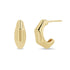 14k Gold Medium Wide Bamboo Hoop Earrings - 1