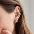 14k Gold Medium Wide Bamboo Hoop Earrings - 2