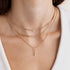 14k 9 Prong Diamond Small Box Chain Necklace - 2