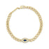 14k Medium Curb Chain Marquise Blue Sapphire Halo Bracelet - 1