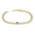14k Medium Curb Chain Marquise Blue Sapphire Halo Bracelet - 2