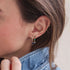 14k Medium Pavé Diamond Hinge Huggie Hoops with Pear Blue Sapphires - 2