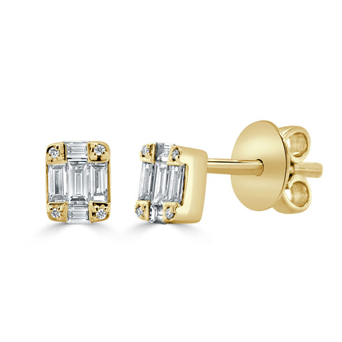 14k Gold & Diamond Stud Earrings - 1