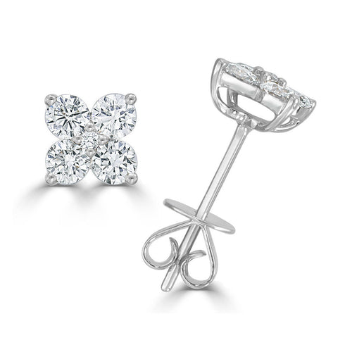 14k Gold & Diamond Stud Earrings - 0.85ct - 1