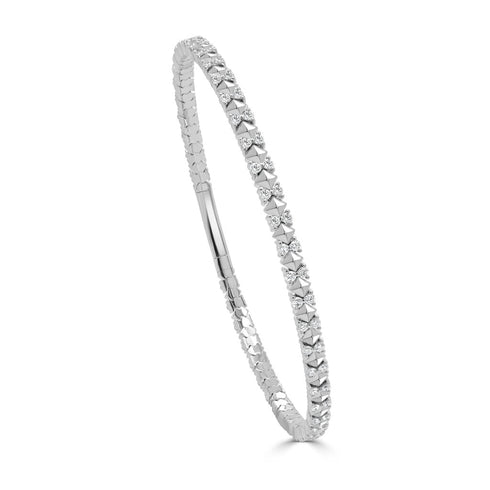 14K Gold Diamond Flexible Bangle - 1.00ct - 1