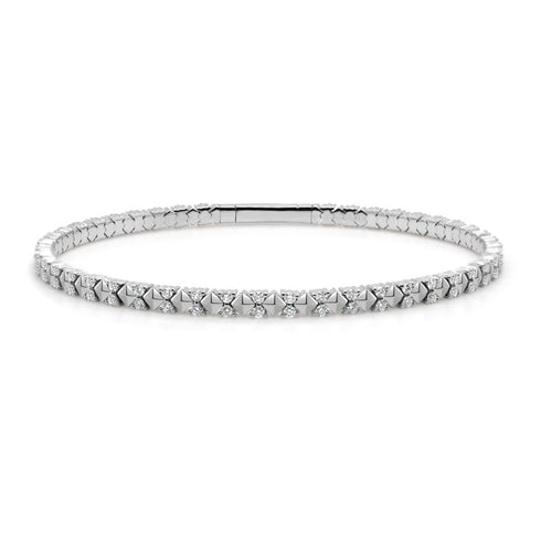 14K Gold Diamond Flexible Bangle - 1.00ct - 2