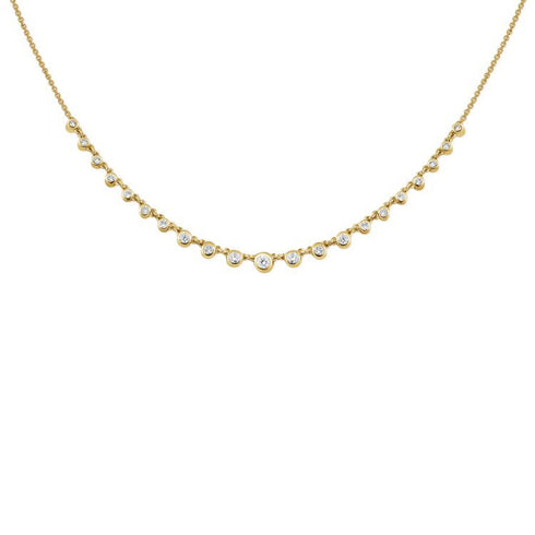 Diamond Bezel Station Necklace - 1