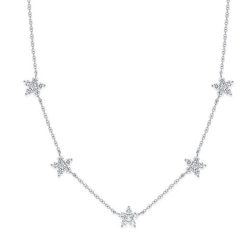 Diamond Flower Station Necklace - 1
