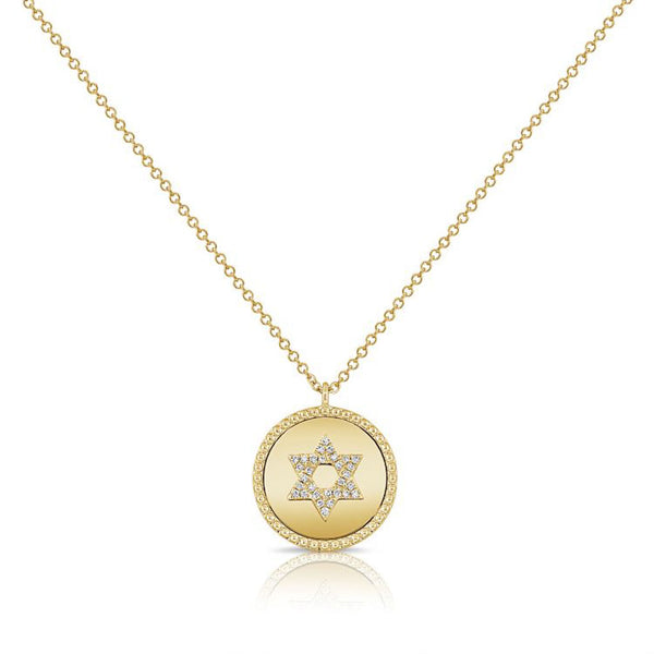 Diamond Star Of David Pendant Necklace - 1