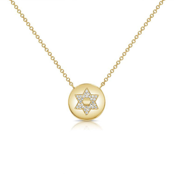 Diamond Star Of David Pendant Necklace - 1