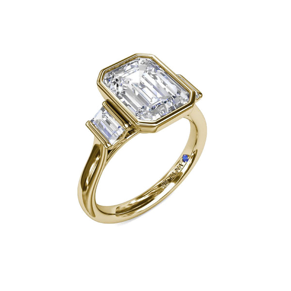 Bezel Set Diamond Engagement Ring - 1