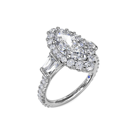 Marquise Baguette Diamond Engagement Ring - 1