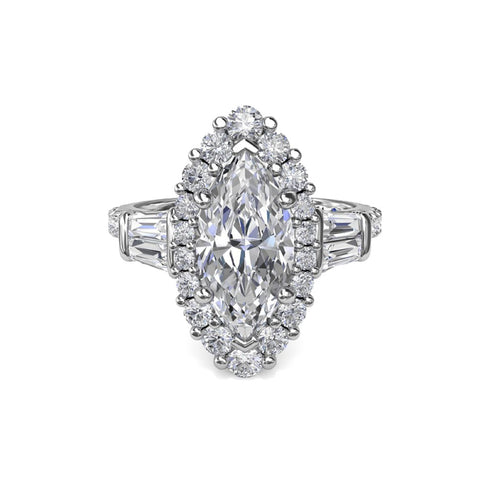 Marquise Baguette Diamond Engagement Ring - 3