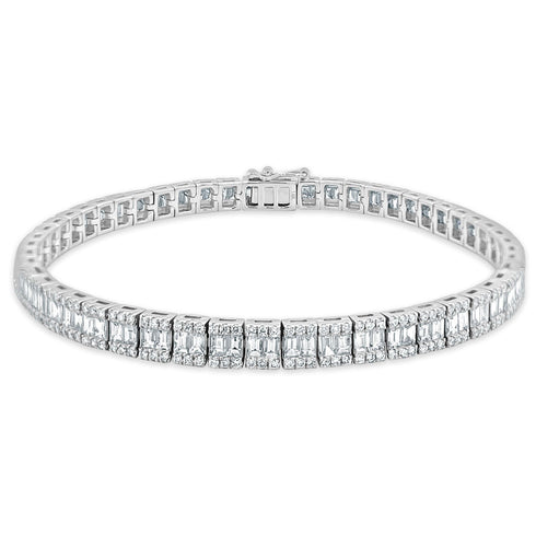 14k Gold & Baguette Diamond Bracelet - 4.40ct - 1