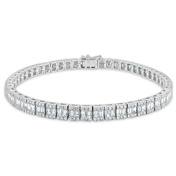 14k Gold & Baguette Diamond Bracelet - 4.40ct - 1
