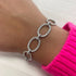 14k Gold & Diamond Oval Link Bracelet - 5.23ct - 2