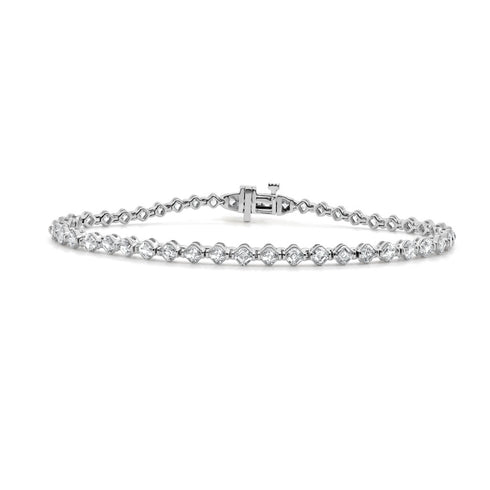 14K Gold Asscher Cut Diamond Tennis Bracelet - 3.83ct - 1