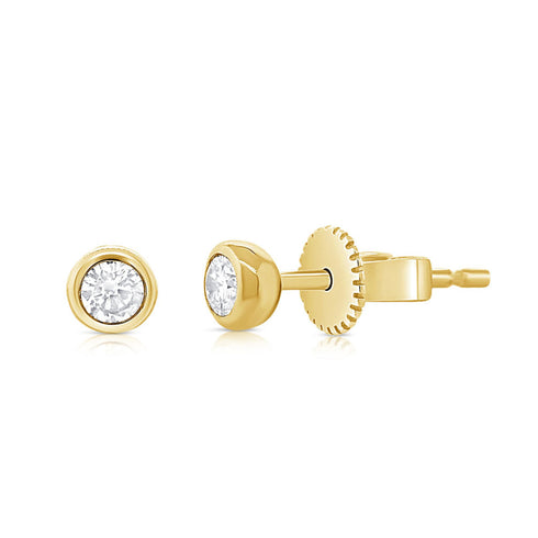 14K Gold & Diamond Stud Earrings - 0.18ct - 1