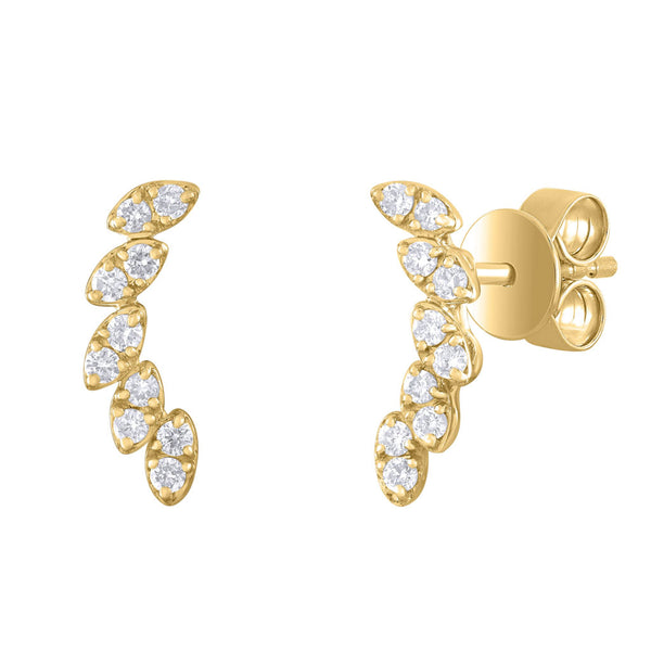 14K Gold & Diamond Climber Stud - 0.13ct - 1