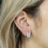 White Gold Huggies With 2.1ctw Round And Baguette Diamonds Earrings - 2