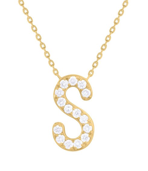 14K Gold & Diamond Initial Necklace - 0.23ct - 1
