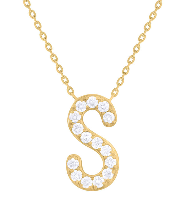 14K Gold & Diamond Initial Necklace - 0.23ct - 1