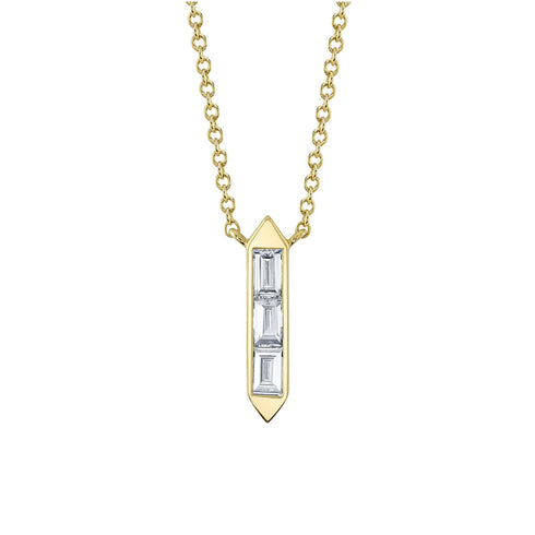 Bailey 0.18ct Diamond Baguette Necklace - 1