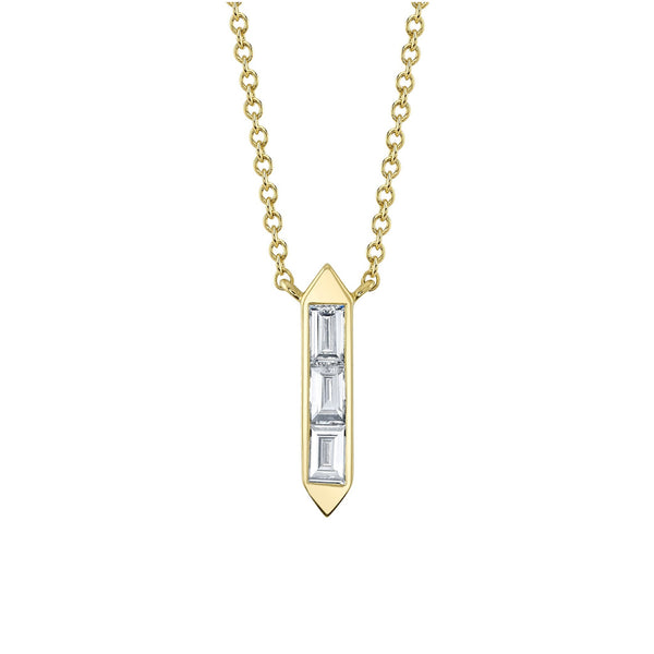 Bailey 0.18ct Diamond Baguette Necklace - 1