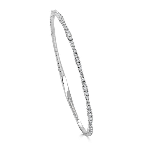 14k Gold & Diamond Flexible Bangle - 0.95ct - 1