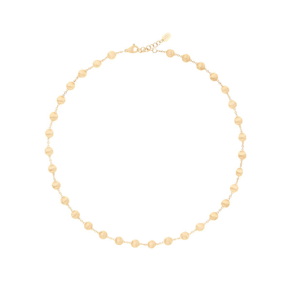18K Yellow Gold Bead Necklace, 16.5"-18" - 1