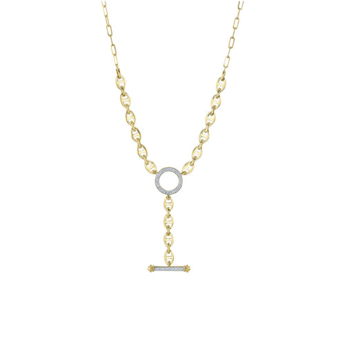 Kate 0.24ct Diamond Circle Link Lariat Necklace - 1