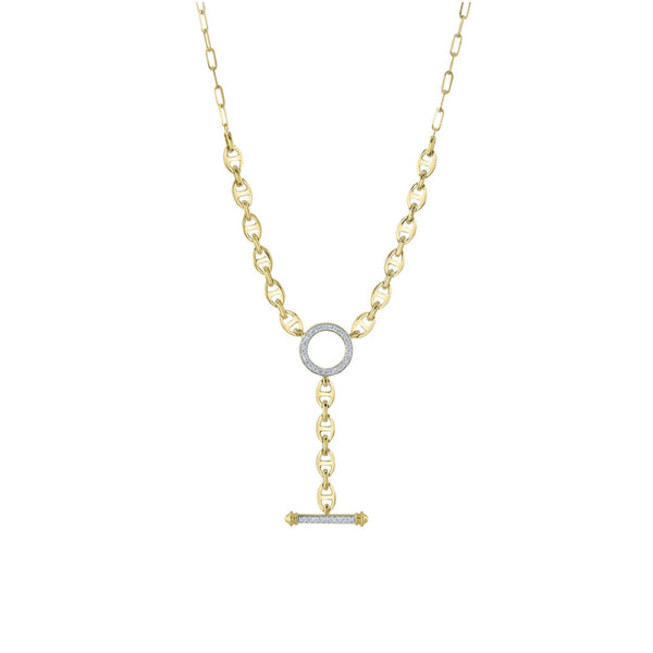 Kate 0.24ct Diamond Circle Link Lariat Necklace - 1