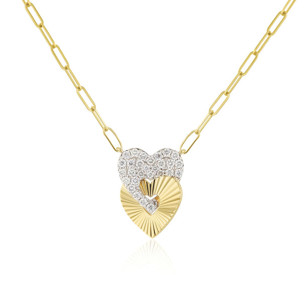 Aura Mini Interlocking Heart Necklace - 1