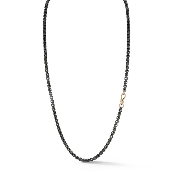 Garnett Sterling Silver Chain Link Necklace With 18K Rose Gold Clasp - 1