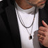 Garnett Sterling Silver Chain Link Necklace With 18K Rose Gold Clasp - 3