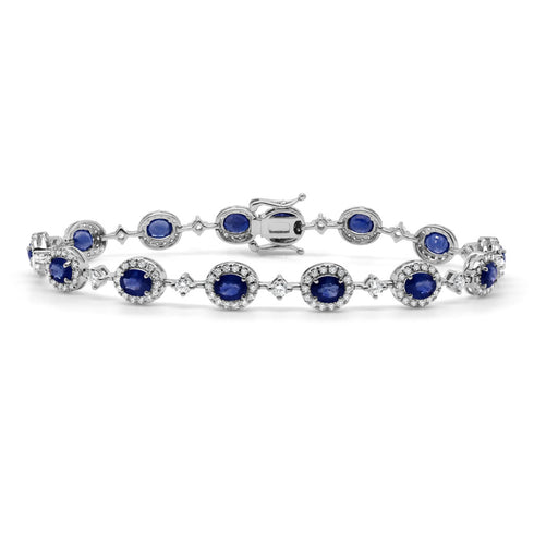 14K Gold Diamond & Sapphire Bracelet - 1.99ct - 1